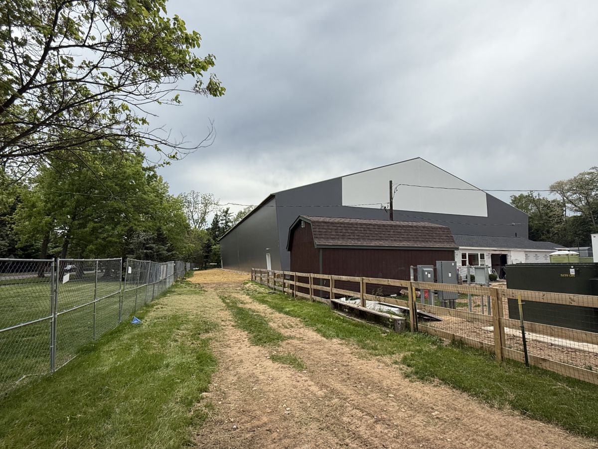 Exterior construction at RCY Sports Center, mid-May