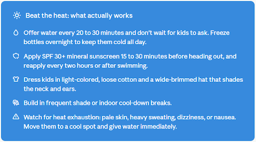beat the heat summer tips