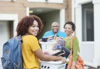 college girl moving home for break