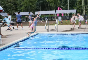 swimming at camp