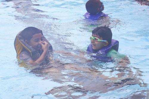 swimming at camp