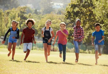 camp kids running