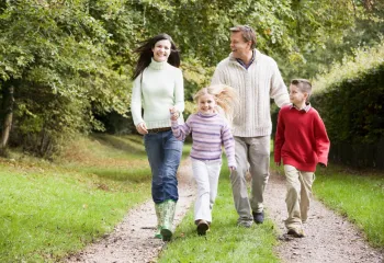 family walking
