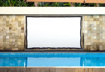 outdoor movie pool