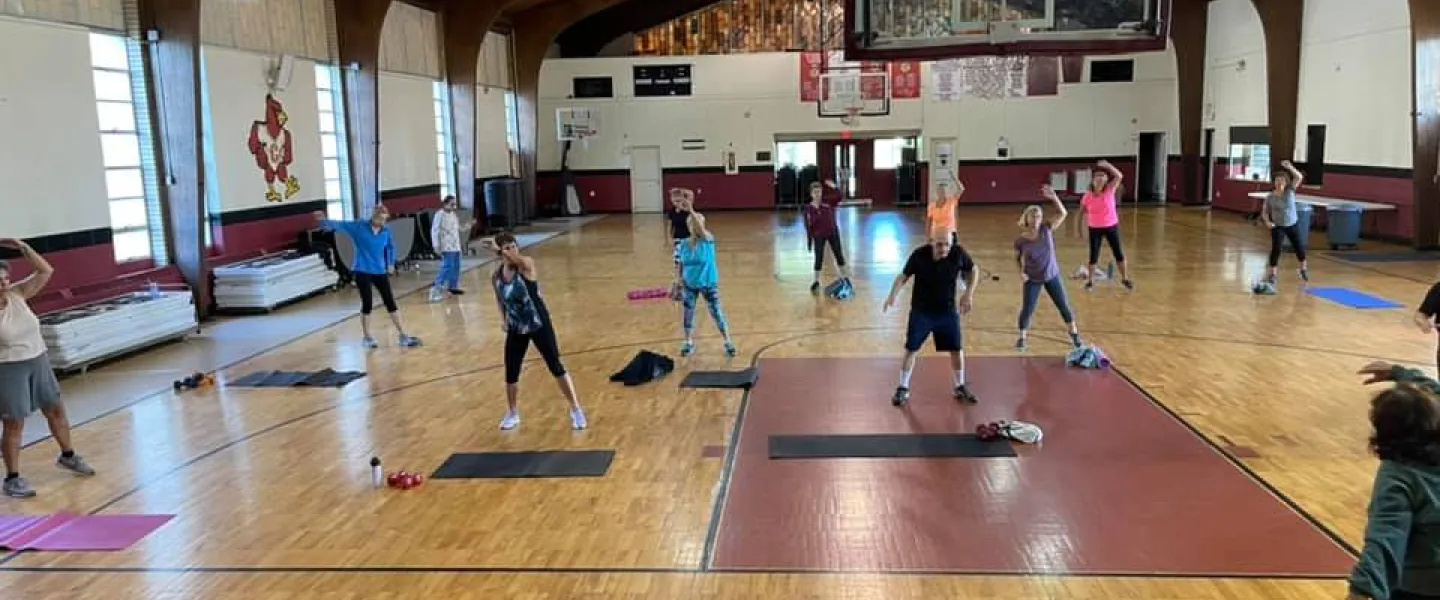 indoor group exercise class