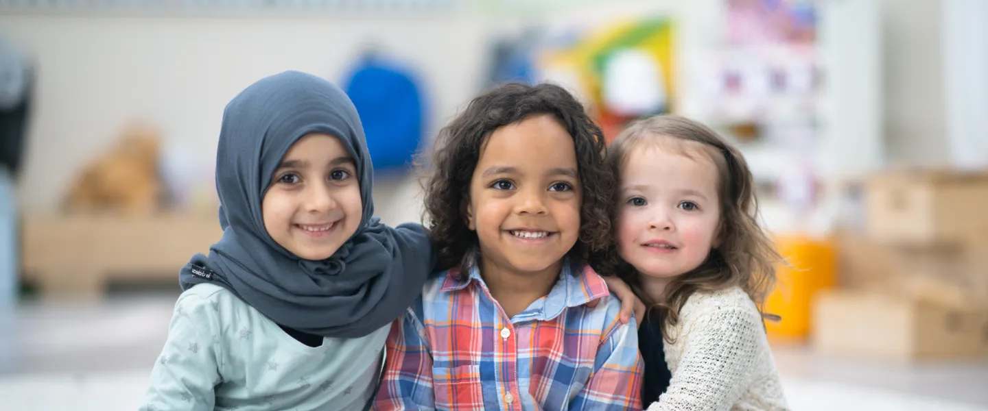 young school age children in library