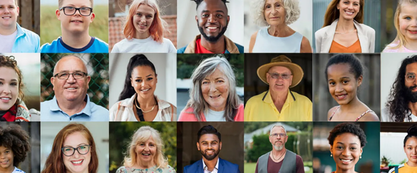 community faces collage