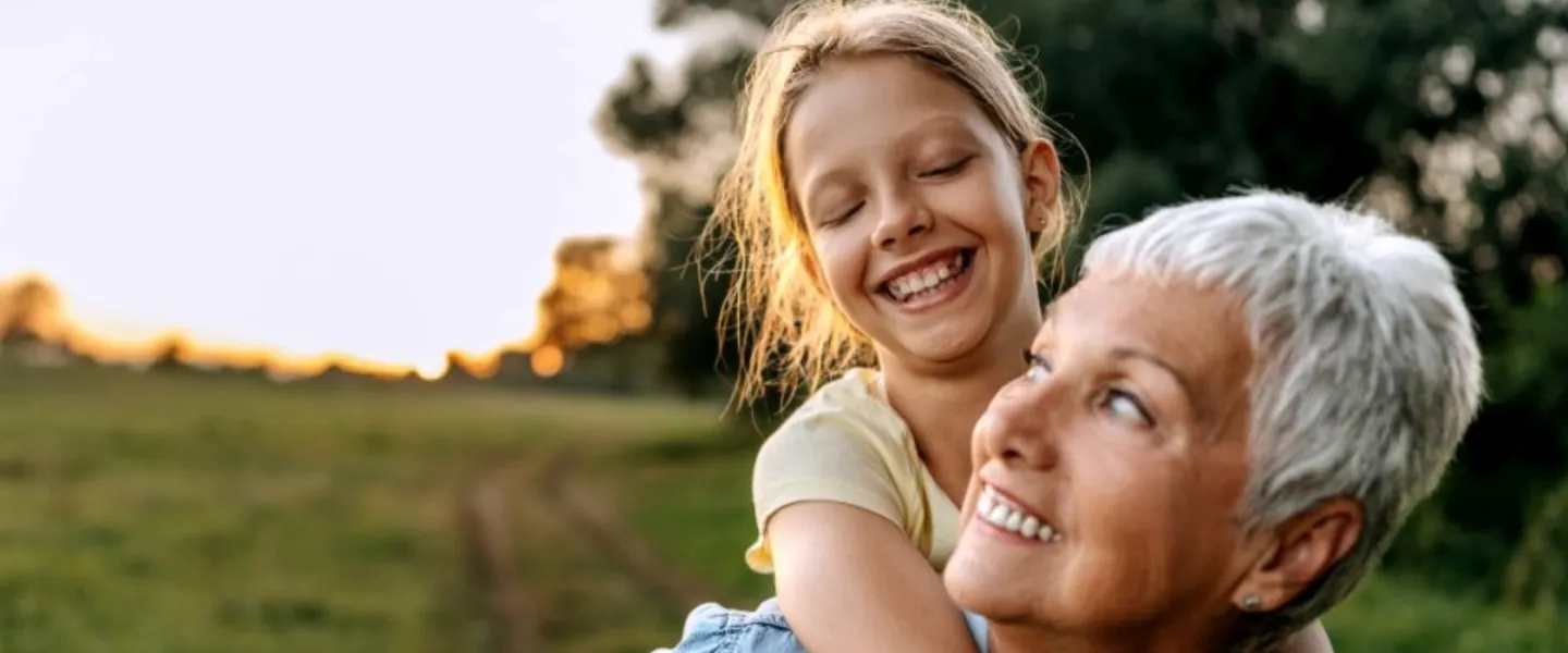 woman holding child