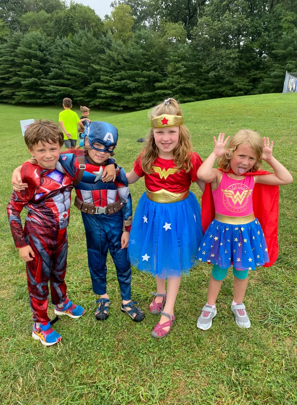 campers dressed as superheros