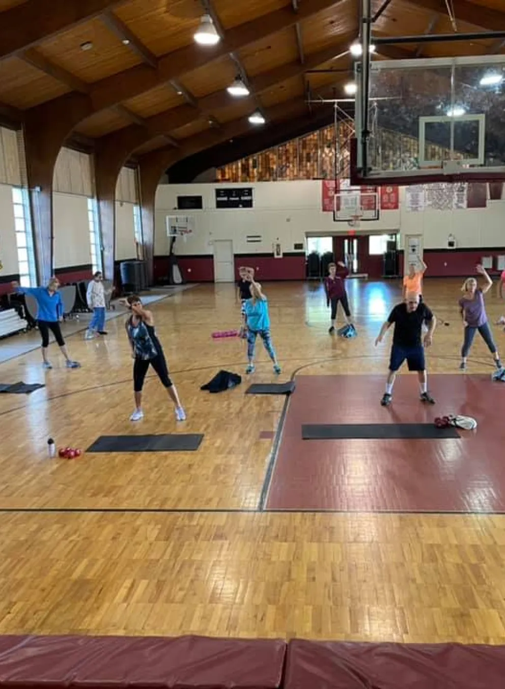 indoor group exercise class