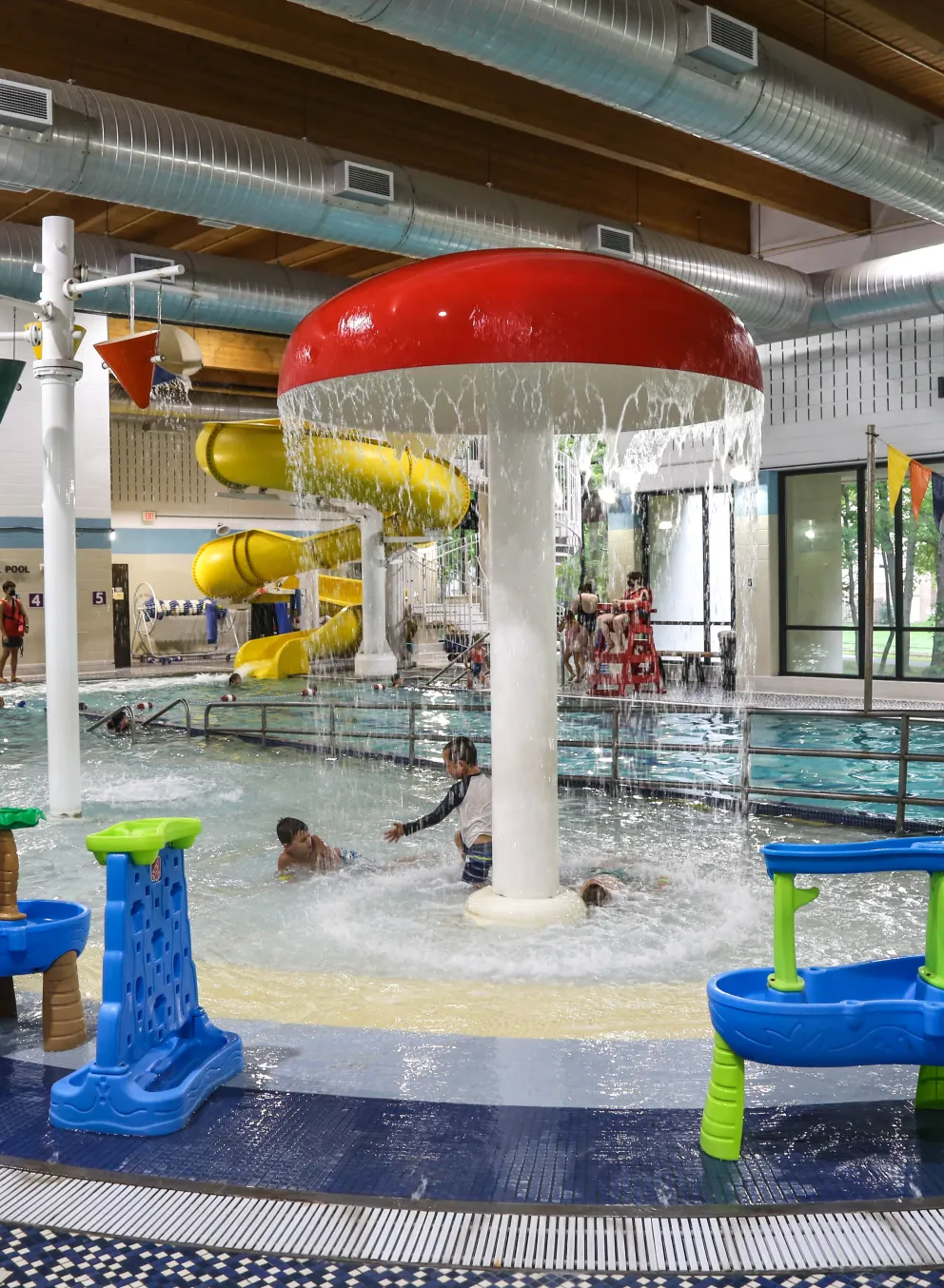 waterpark pool with water elements