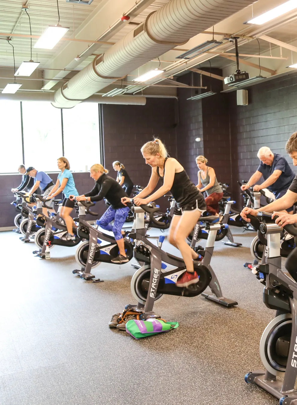 group spin class in Doylestown branch