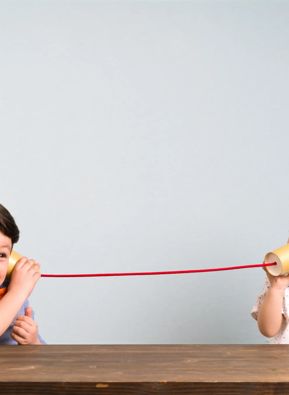 kids playing telephone