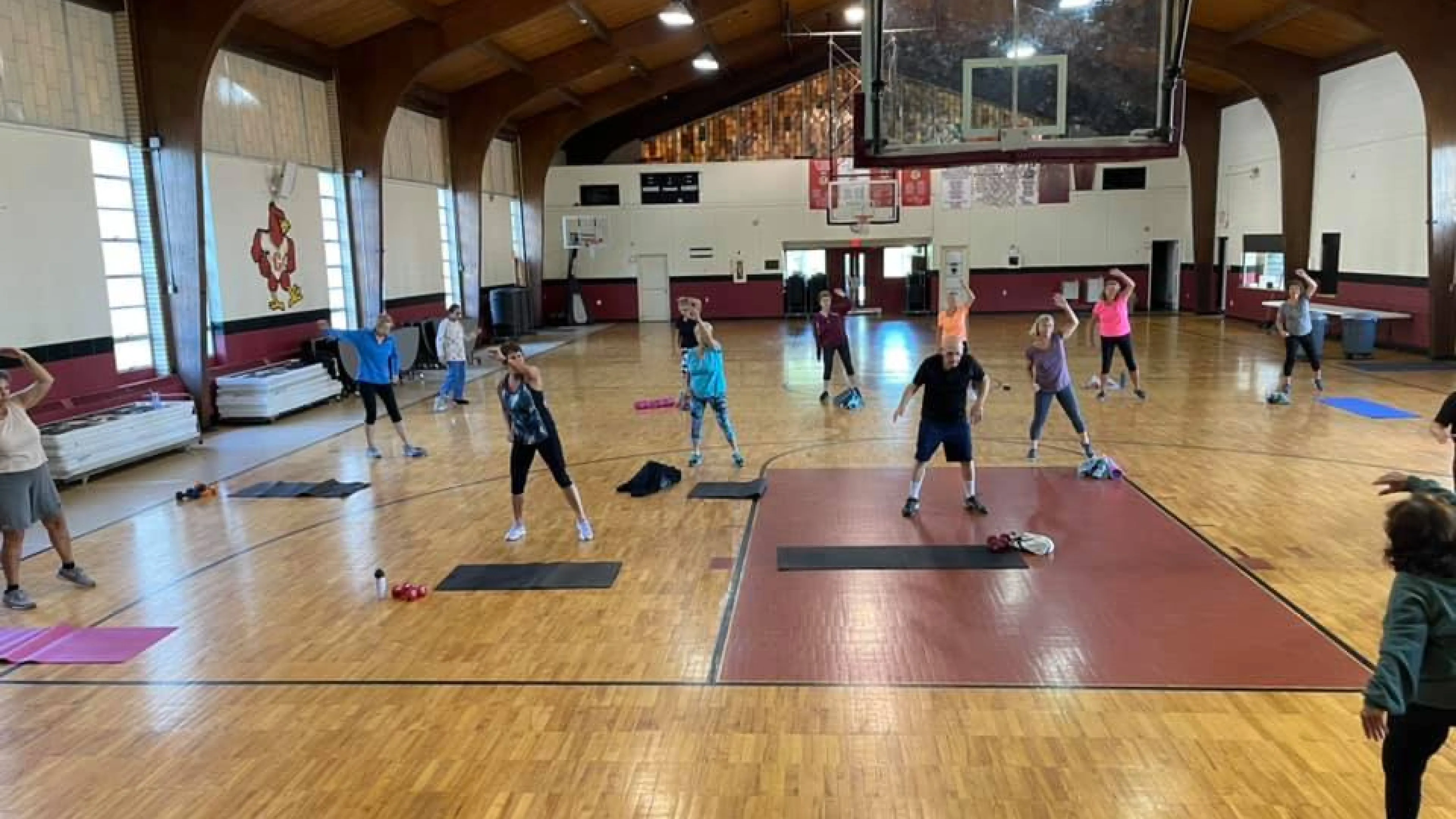 indoor group exercise class