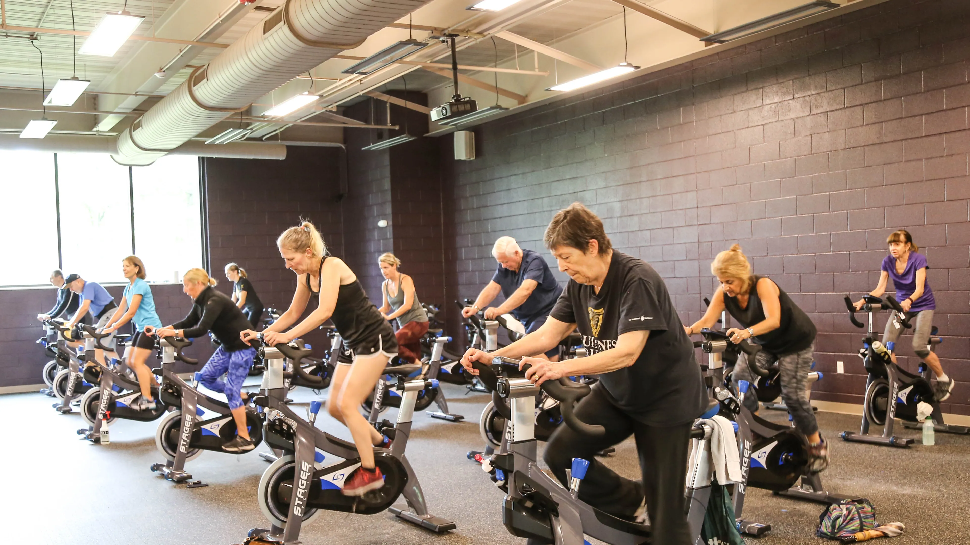 group spin class in Doylestown branch