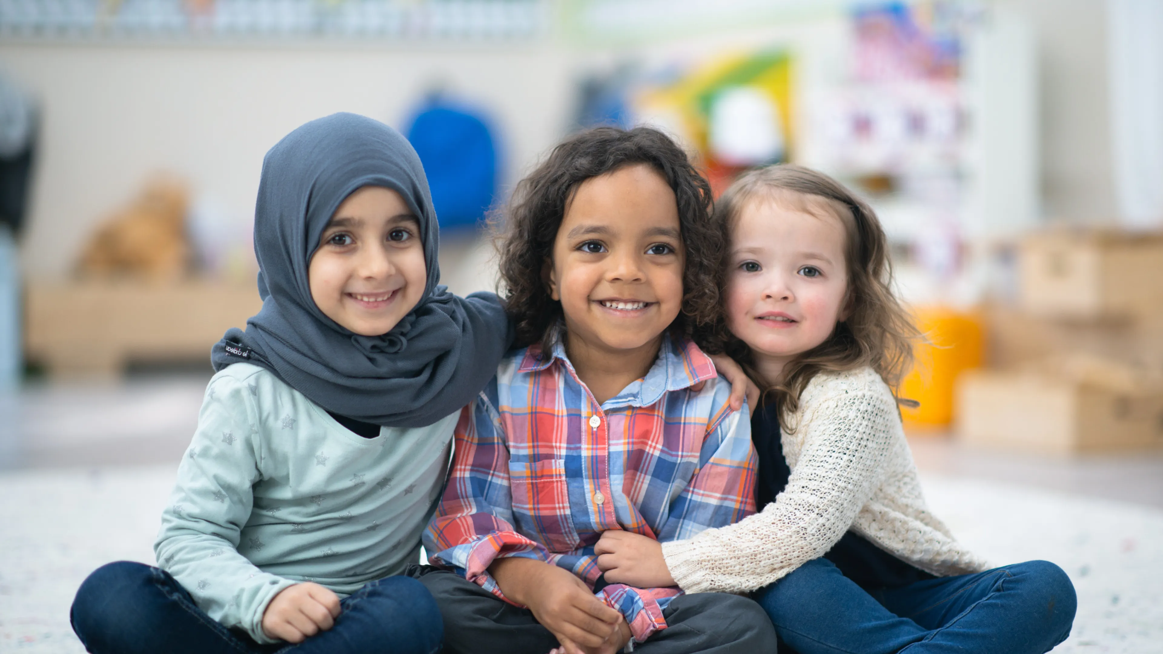 young school age children in library