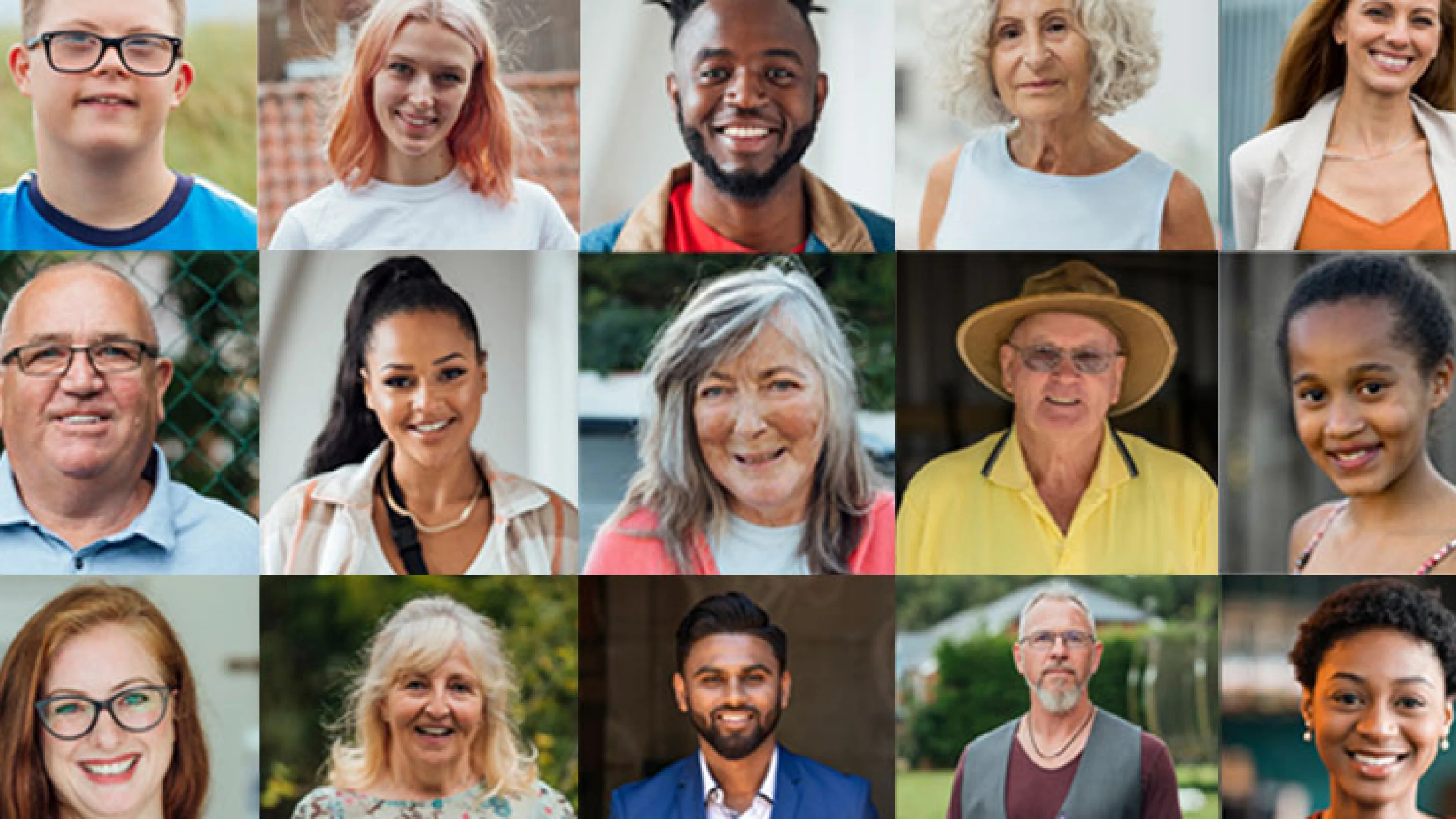 community faces collage