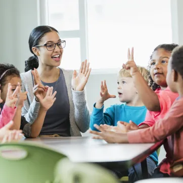 preschool class with teacher