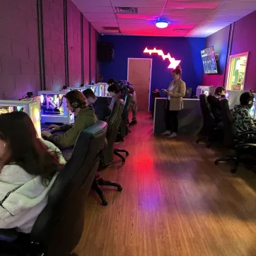 Kids at esports lounge