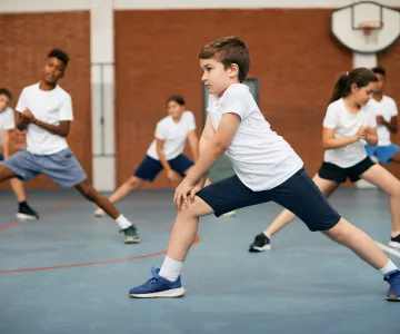 kids participating in indoor gym class