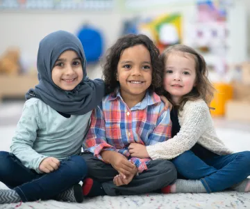 young school age children in library