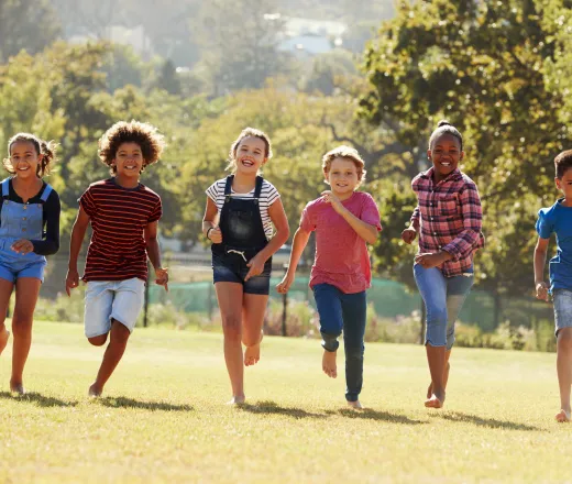 camp kids running