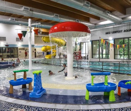 waterpark pool with water elements