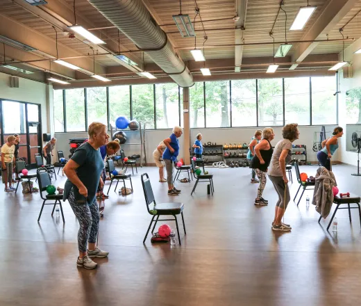 indoor group exercise class