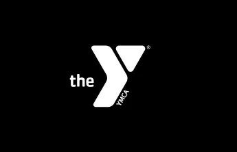white logo on black background