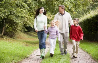 family walking