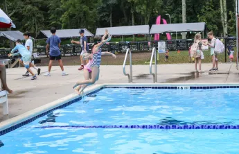 swimming at camp