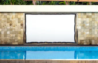 outdoor movie pool