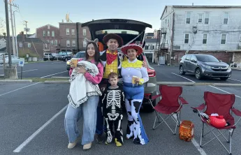 family in halloween costumes