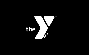 white logo on black background