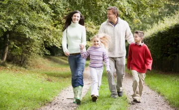 family walking