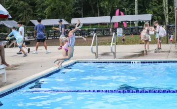 swimming at camp