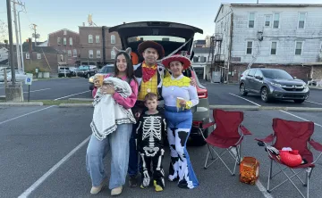 family in halloween costumes